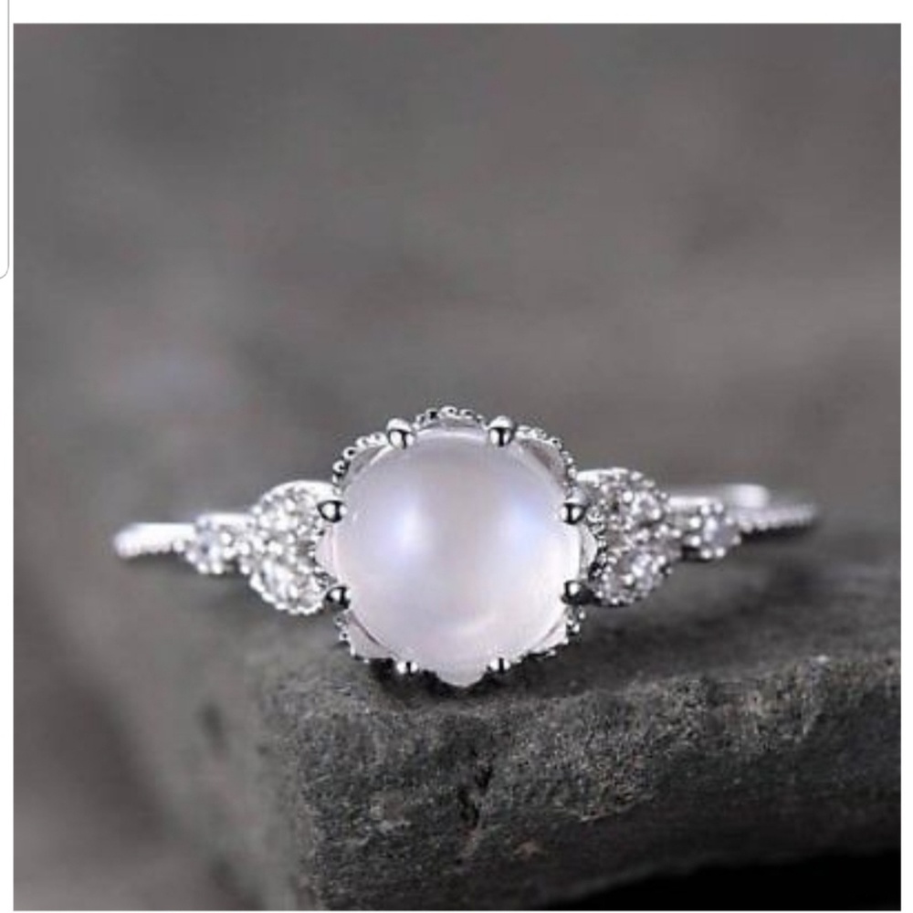 Silver Plated Moonstone Ring